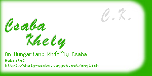 csaba khely business card